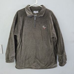 Vintage 90s Guess Super Sportswear 1/4 Zip Sweater Size Large USA Fuzzy